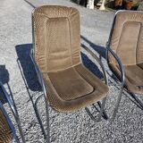 4 Cidue armchairs in chrome metal from the 70s