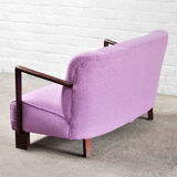 Mid-Century Italian Sofa in Purple Bouclé Wool, 1950s