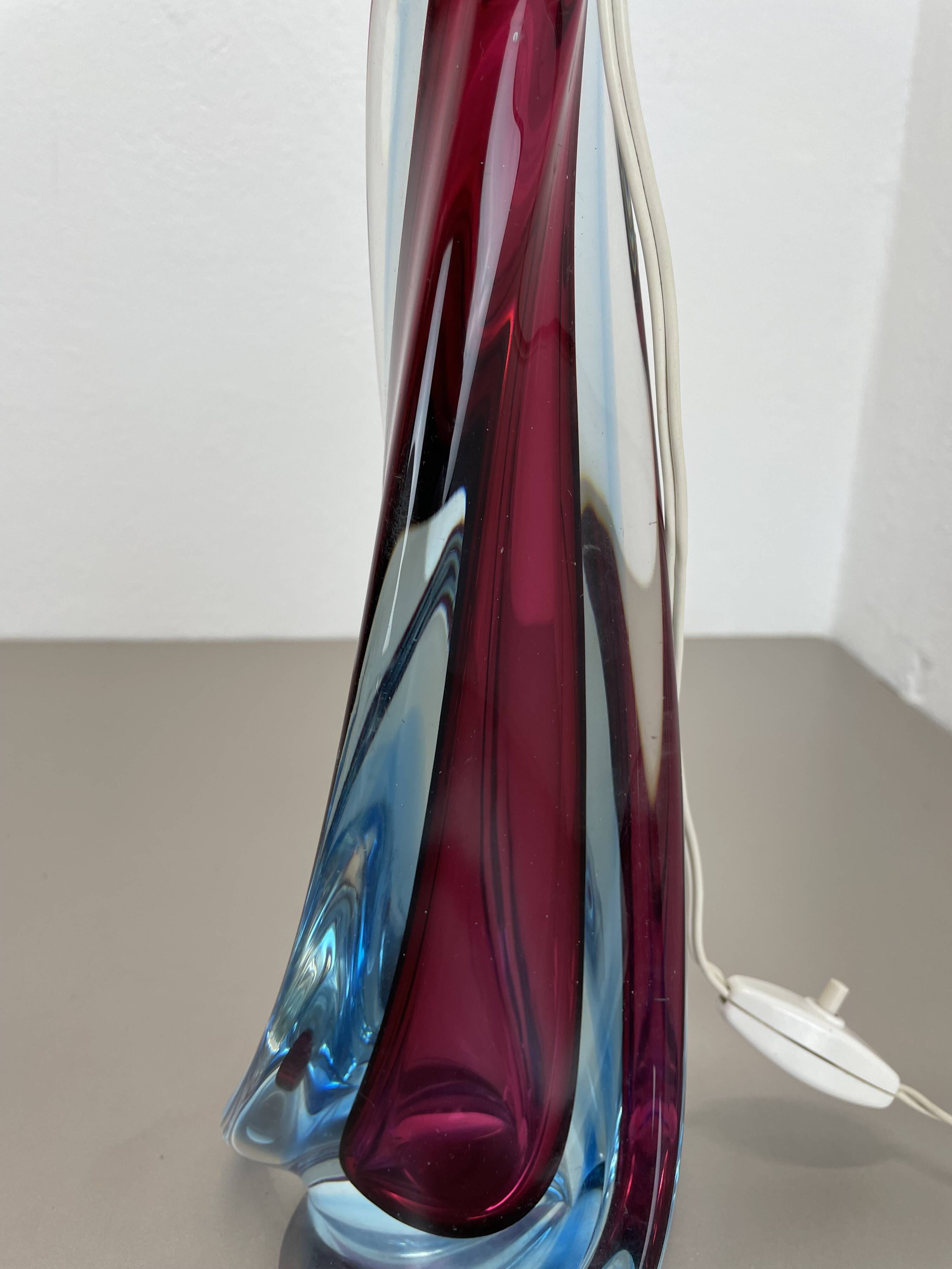 Large 41cm sommerso murano glass flavio poli attr. table light, italy, 1960s