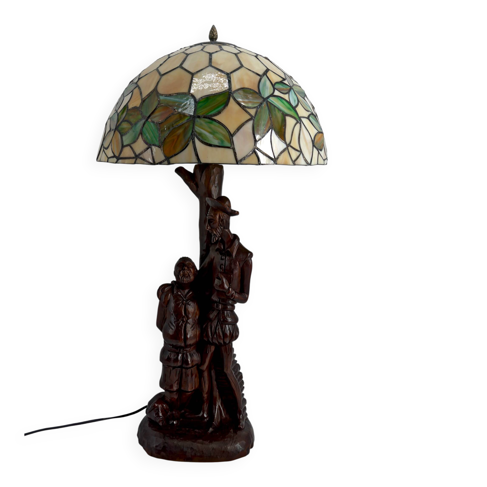 Lampe sculpturale « Don Quichotte, Sancho Panza », Forêt-Noire, vers 1950