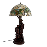 Sculptural lamp "Don Quixote, Sancho Panza", Black Forest, around 1950