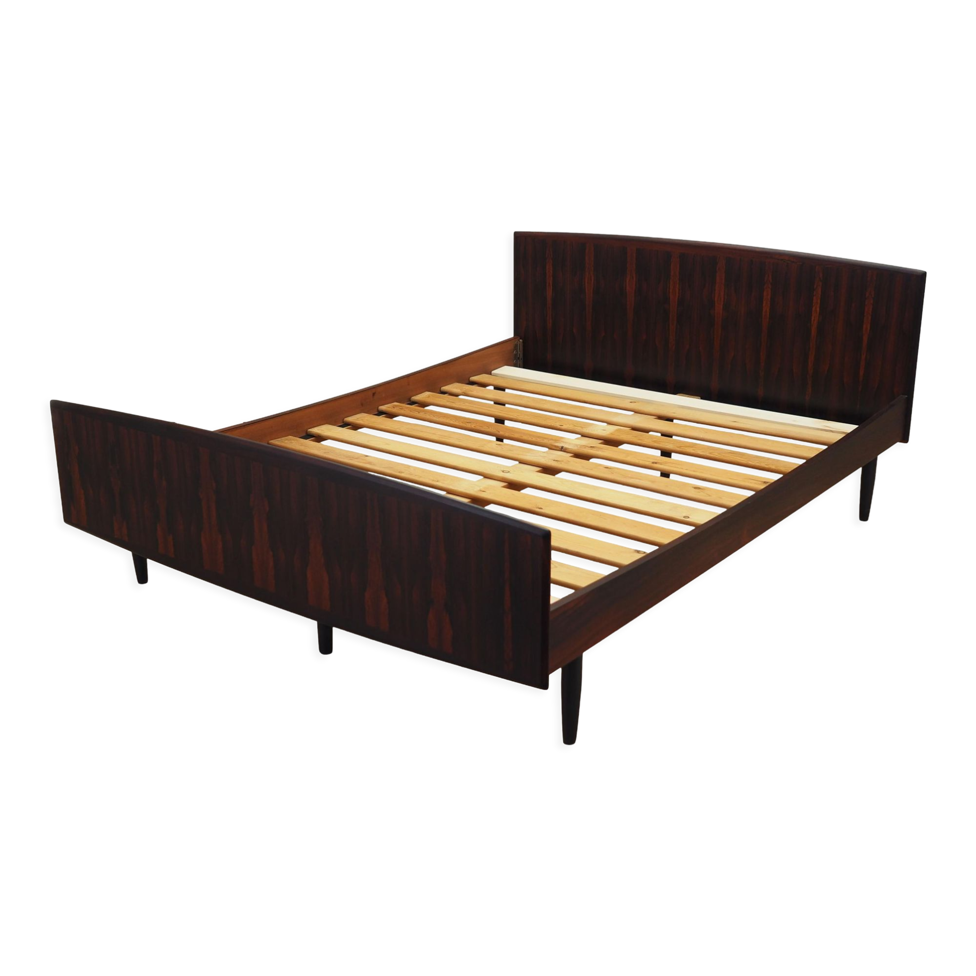 Rosewood bed, Danish design, 1970s, manufactured by Omann Jun