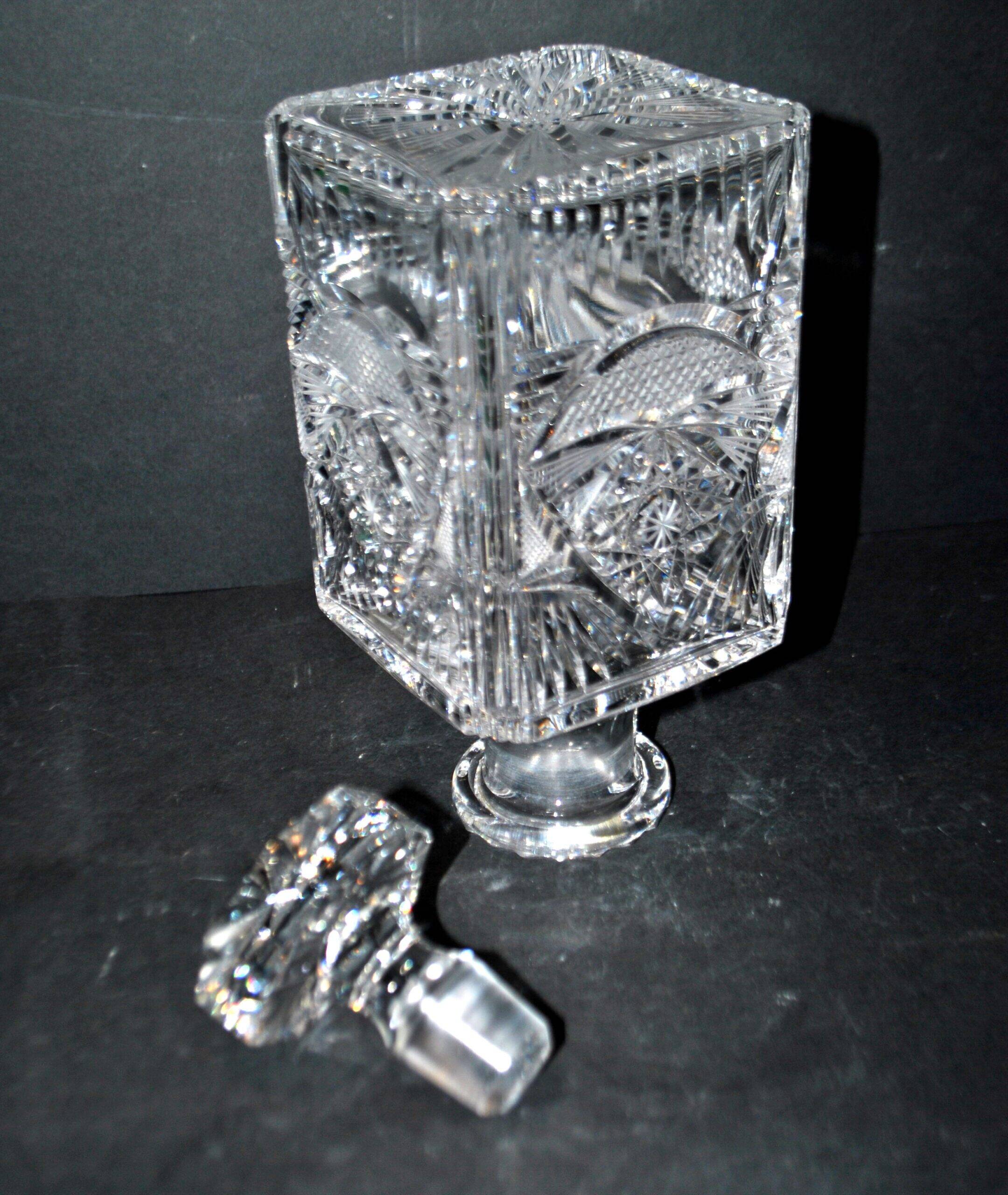 Waldviertler Edel Bleikristall cut crystal whisky decanter