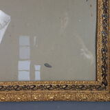 Old frame circa 1900, wood - gilded stucco with leaf - black laqué 53x45 cm leaf 42.5x35 cm SB