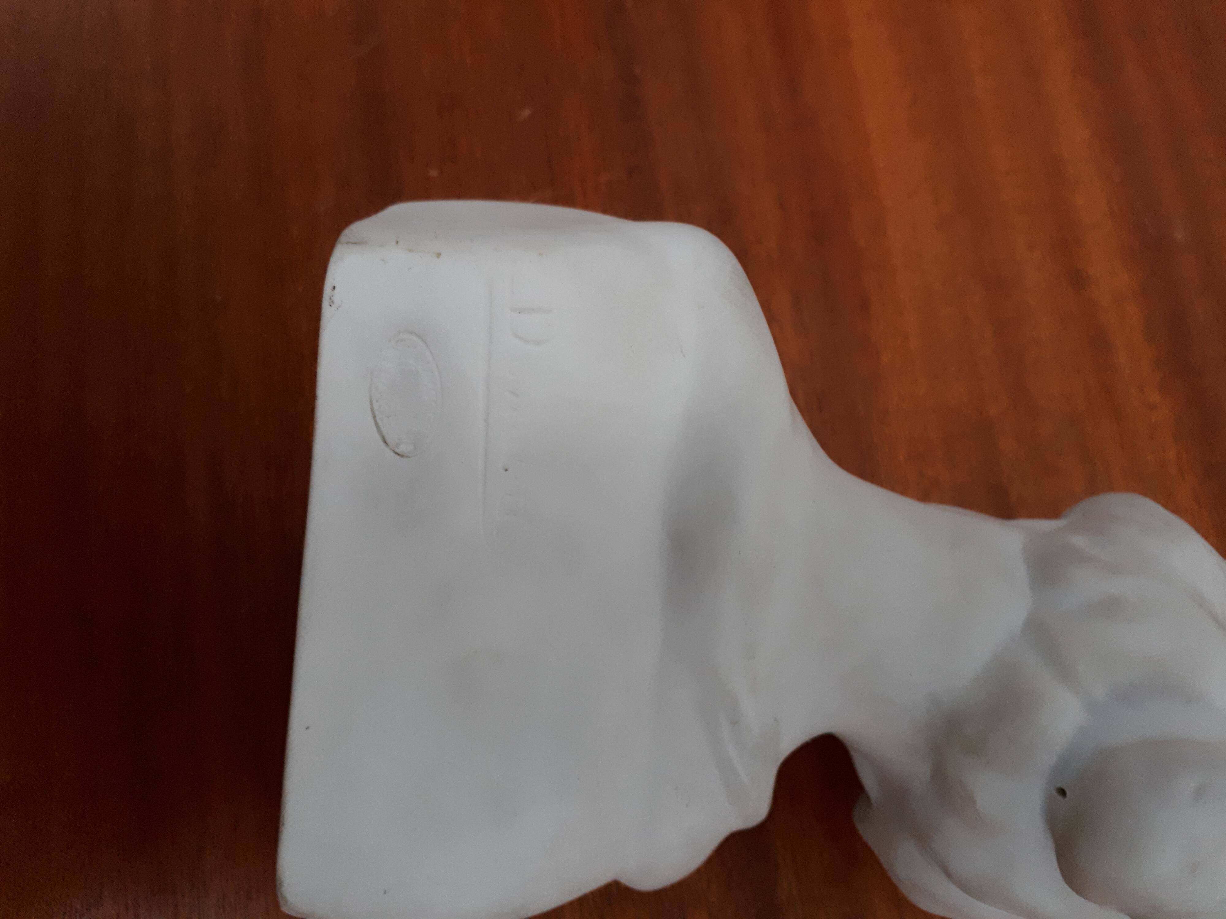 Bust biscuit porcelain Limoges young woman head after Donatello