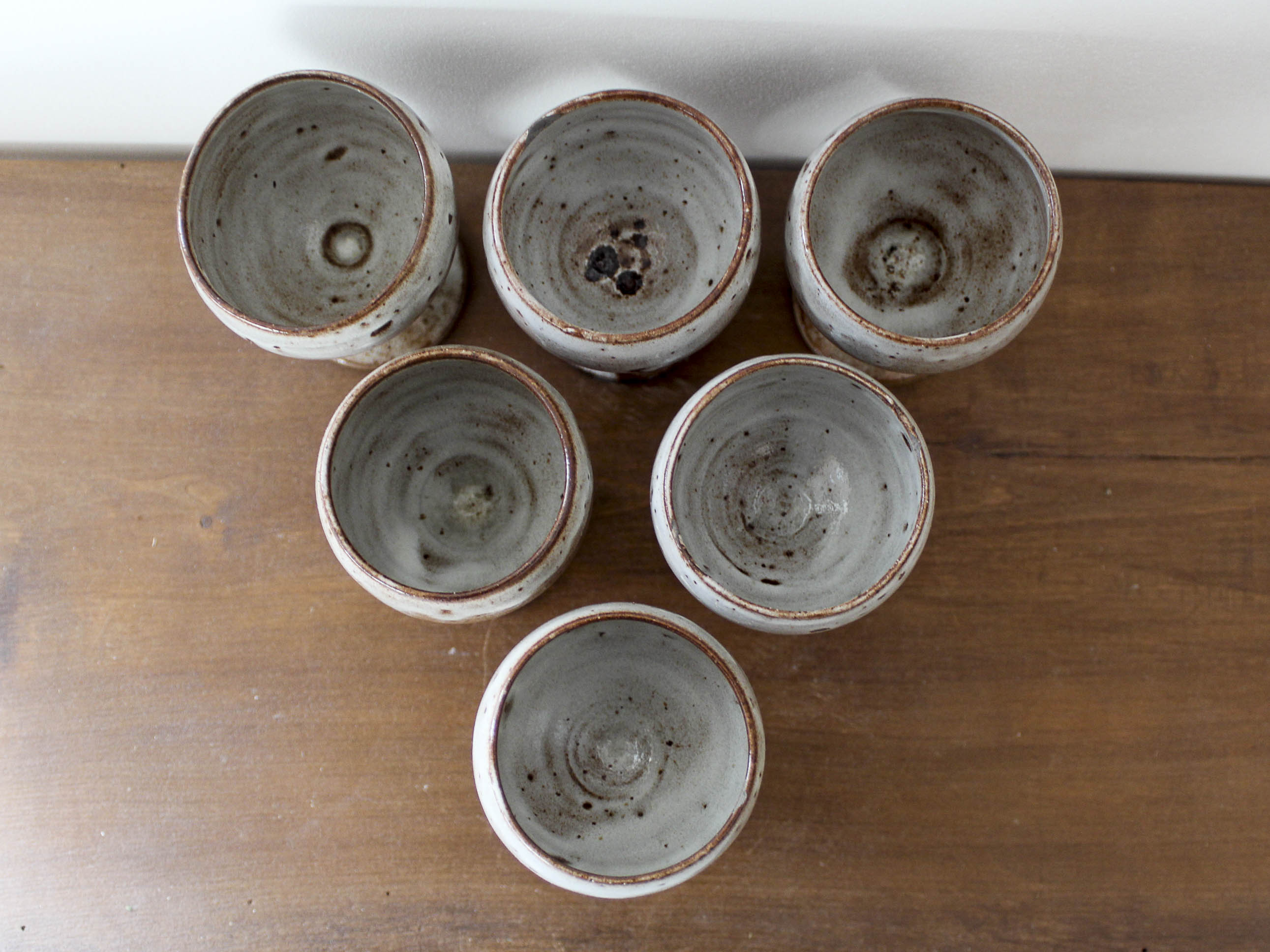 Set of 6 ceramic glasses Roger jacques Grès du Puisaye