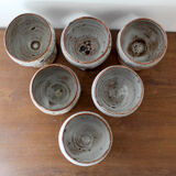 Set of 6 ceramic glasses Roger jacques Grès du Puisaye