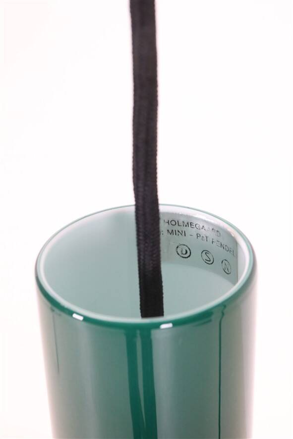 2 suspensions “Mini P&T" en verre vert Holmegaard Michael Bang, années 1970