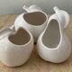 Trio of cache pot vintage apple glazed ceramic