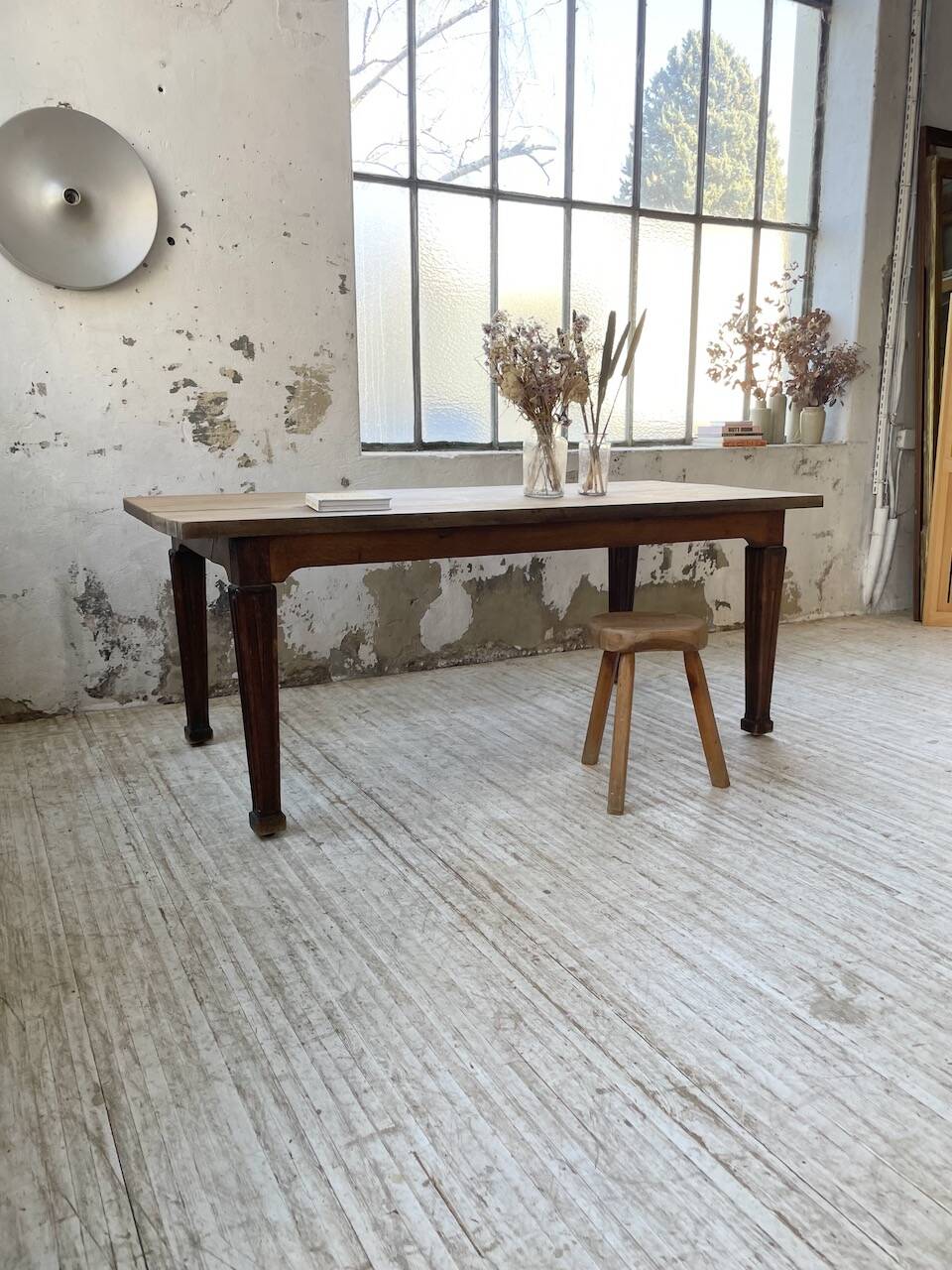 Solid oak farmhouse table 185cm