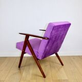 Vintage armchair like VAR purple velvet - 2 pieces available