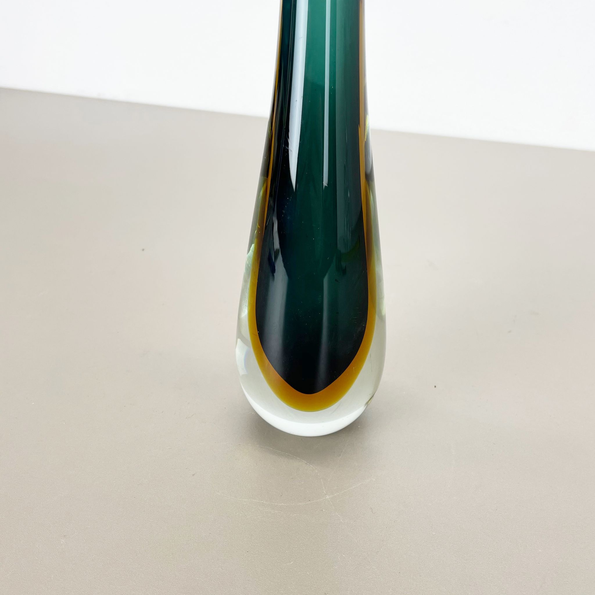 Large Murano Glass Sommerso Vase Designed by Flavio Poli attrib., Italy, 1970s