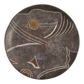 Grande assiette plate, signée pièce unique, par Bernard Buffat