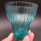 Set of 6 turquoise glass water glasses around 1975