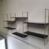 Modular black metal shelf
