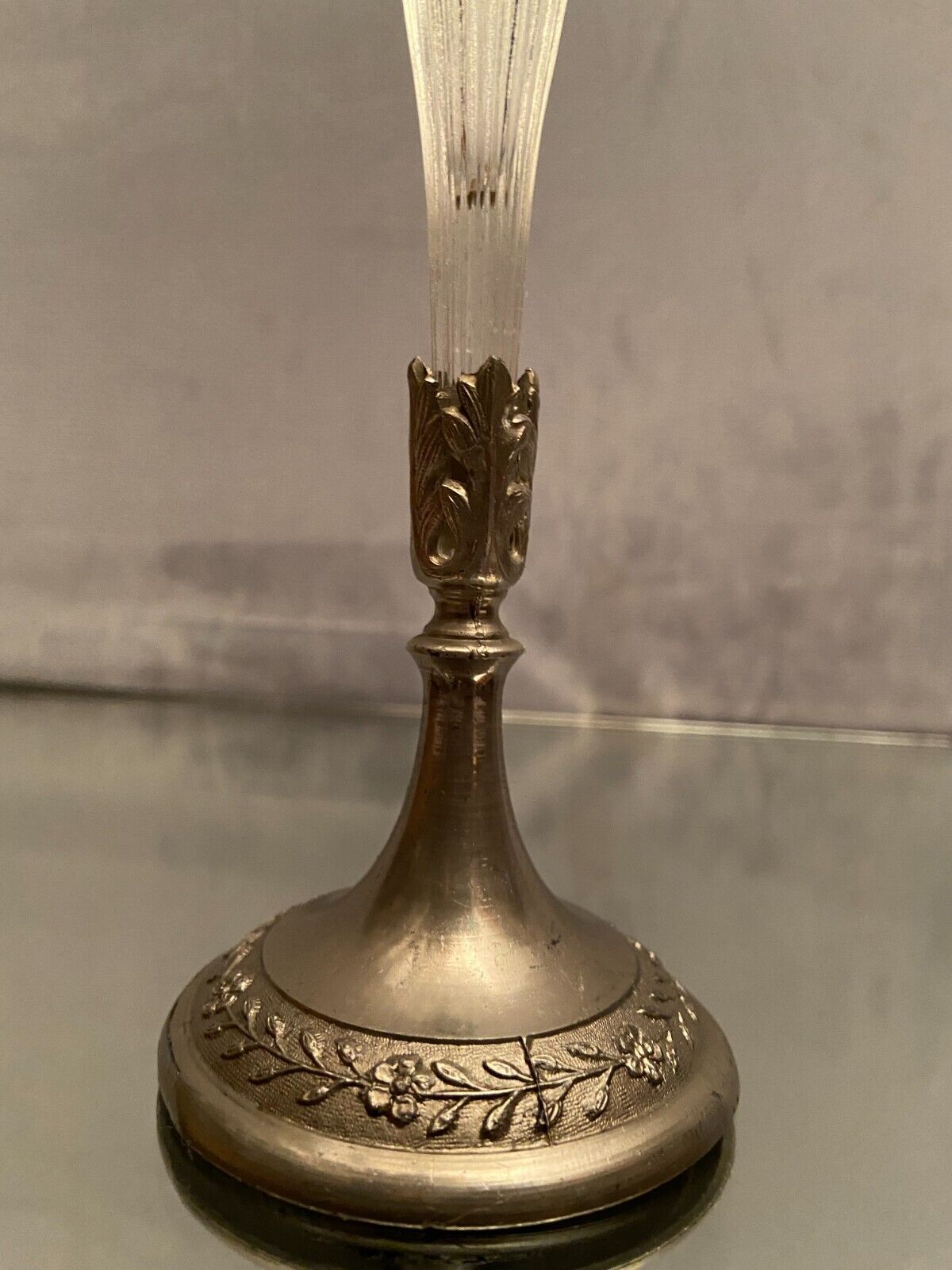 Vase bouquetière cornet in cut crystal Louis XVI style late nineteenth early twentieth