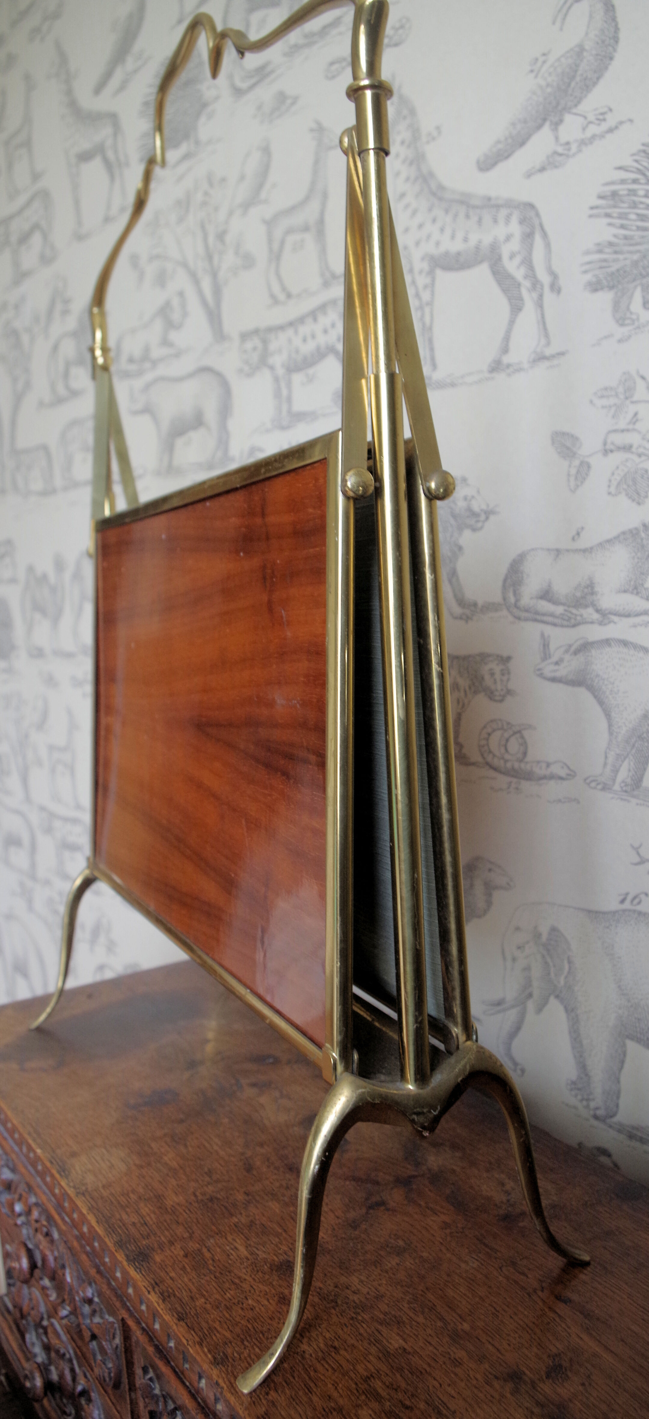 Brass folding magazine rack