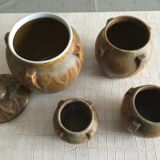 Set of four numbered Denbac spice jars