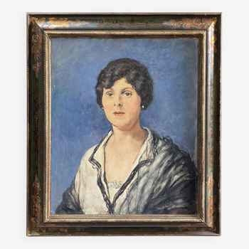 Large 1922 painting "Such a sweet face" signed Desèvre