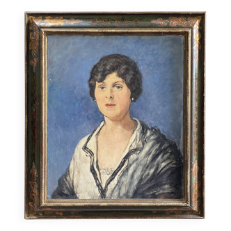 Large 1922 painting "Such a sweet face" signed Desèvre
