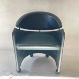 Italian leather armchair on casters by Matteo Grassi, 1990s