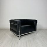 Fauteuil vintage en cuir lc3 par le corbusier & charlotte perriand - cassina