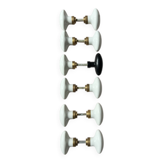 Porcelain and brass door knob