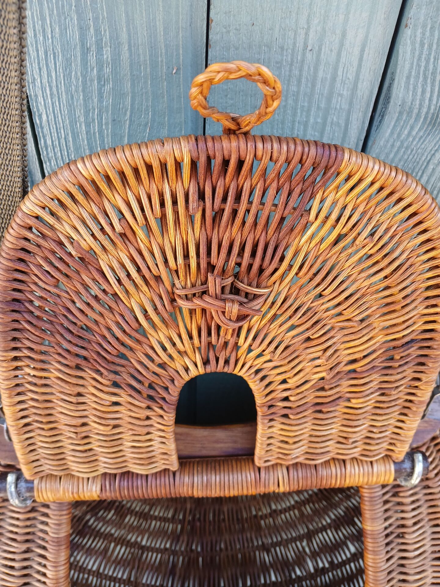 Large handmade wicker fishing basket
