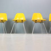 Charles & Ray Eames Set of 4 Yellow "La Fonda" Chairs for Herman Miller, 1960