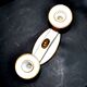 Modernist German porcelain candle holder - double gold rim candlestick
