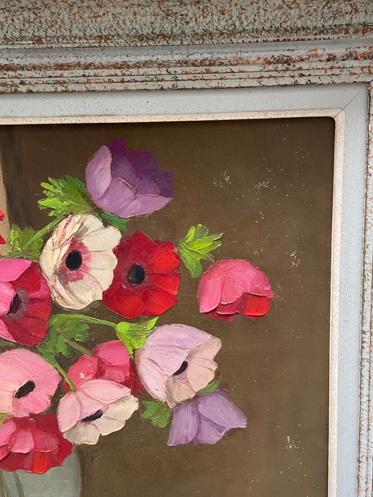 Oil on canvas still life by primo dolzan xxth bouquet of flowers