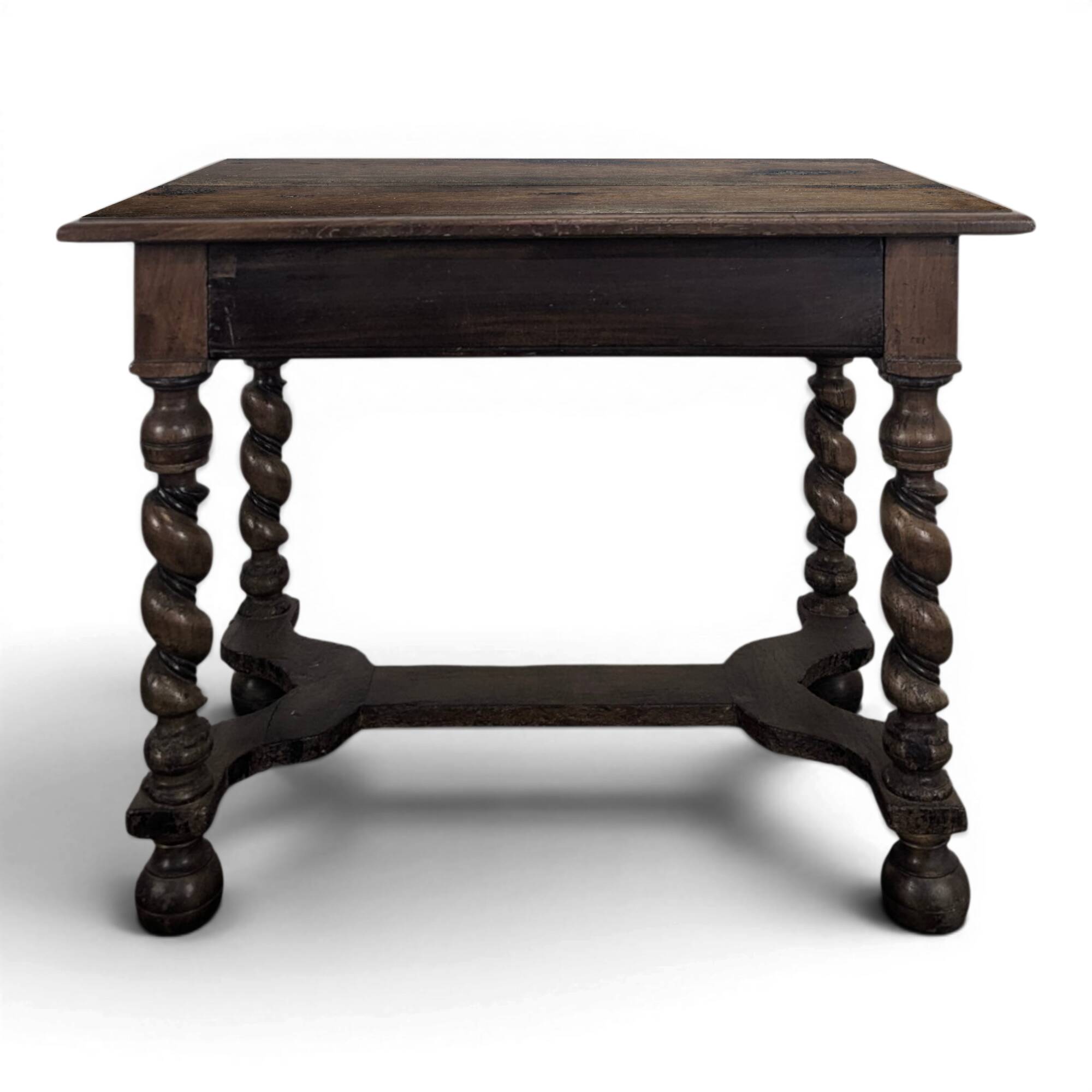 Table bureau Louis XIII en noyer massif