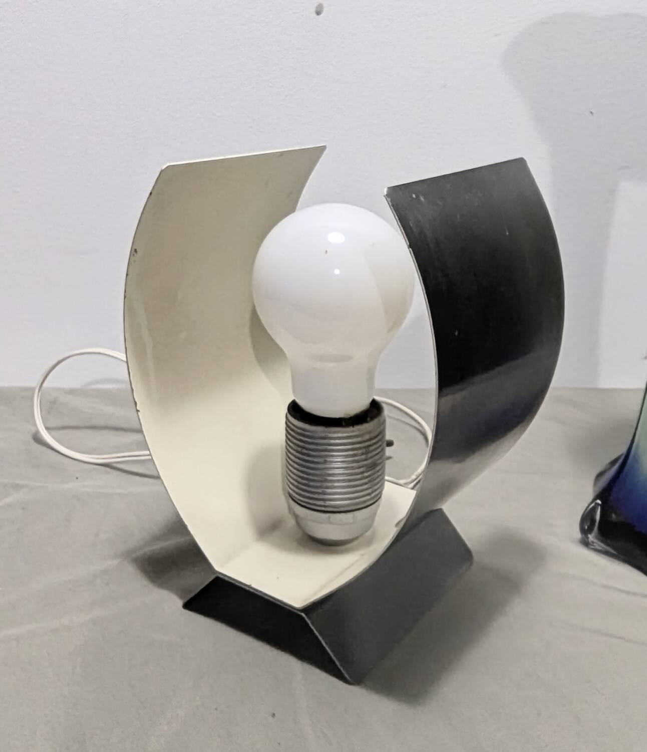 Table Lamp Space Age Design Vintage 70s Brushed Aluminium