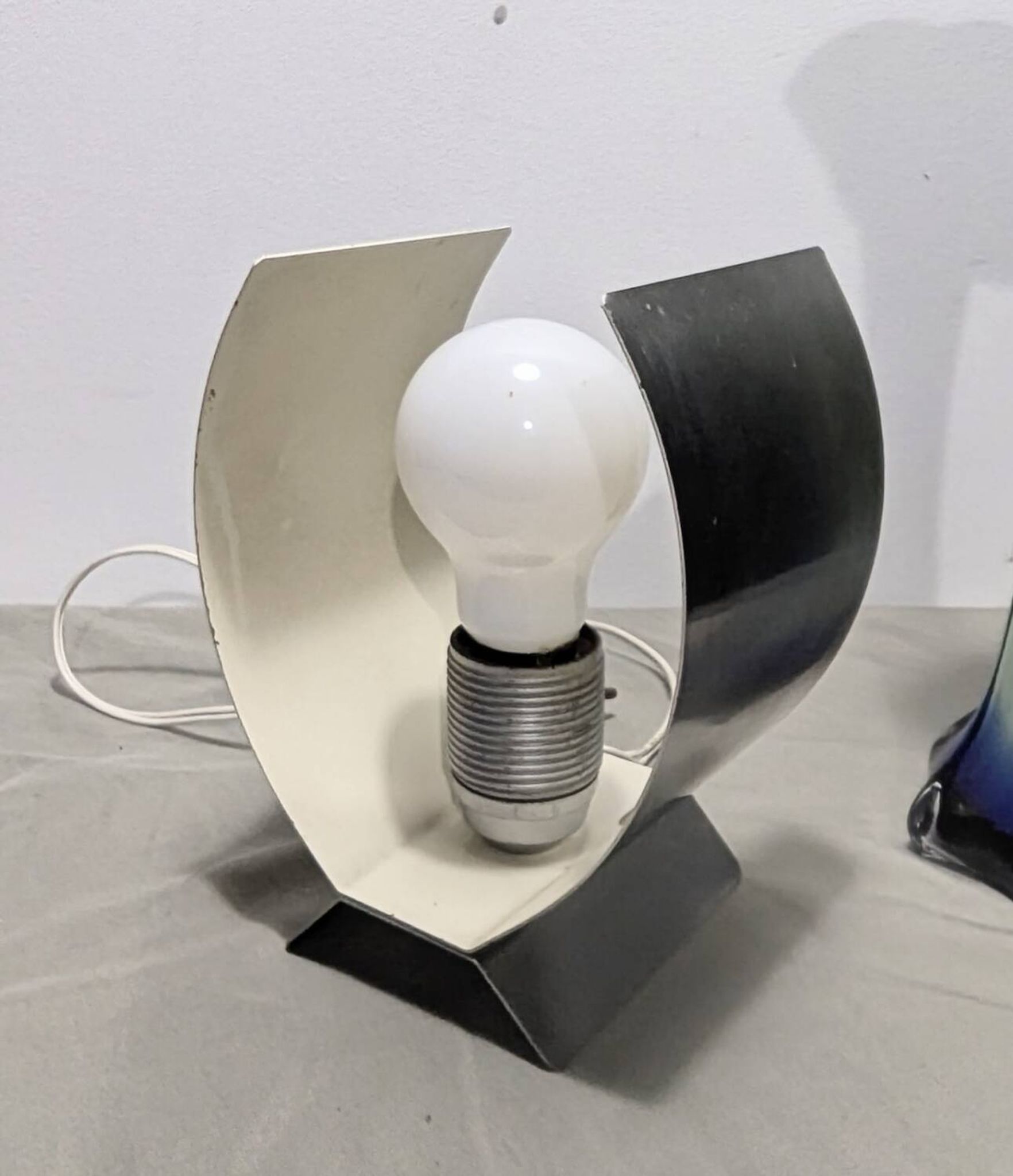 Table Lamp Space Age Design Vintage 70s Brushed Aluminium