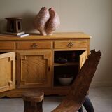 Rustic tribal Lobi chair from West Africa, Burkina Faso, Wabi Sabi, 1940s.
