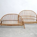 Lit corbeille vintage en rotin 120cm x 190cm