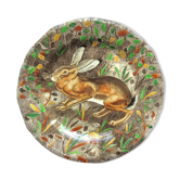Assiette plate signée Gien série Rambouillet, mosèle Le lièvre, 26cm