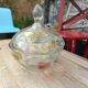 Candy dish, painted glass sugar bowl
