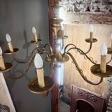 Old 8-branch brass chandelier
