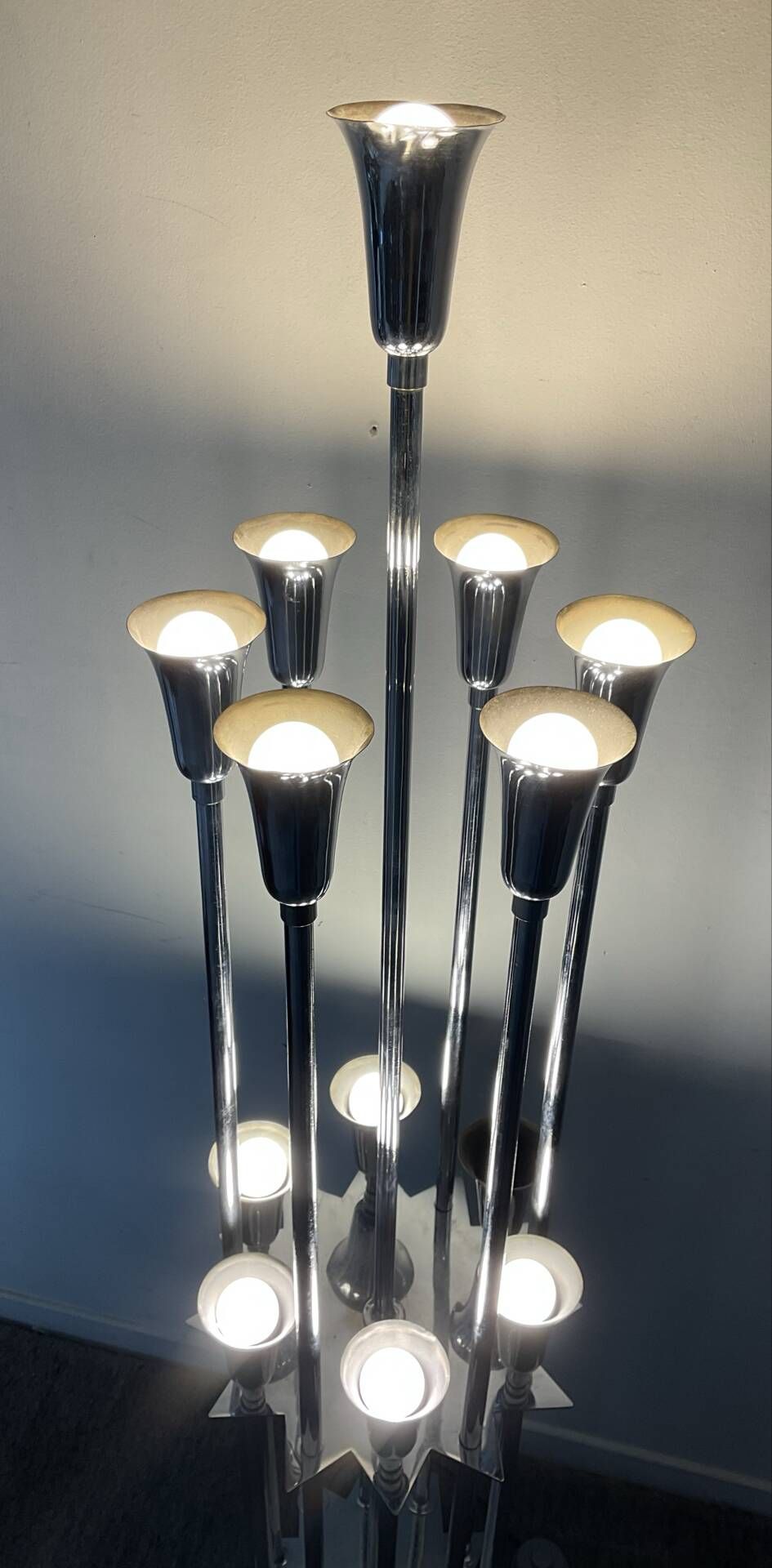 1970s Space Age "trumpet" floor lamp