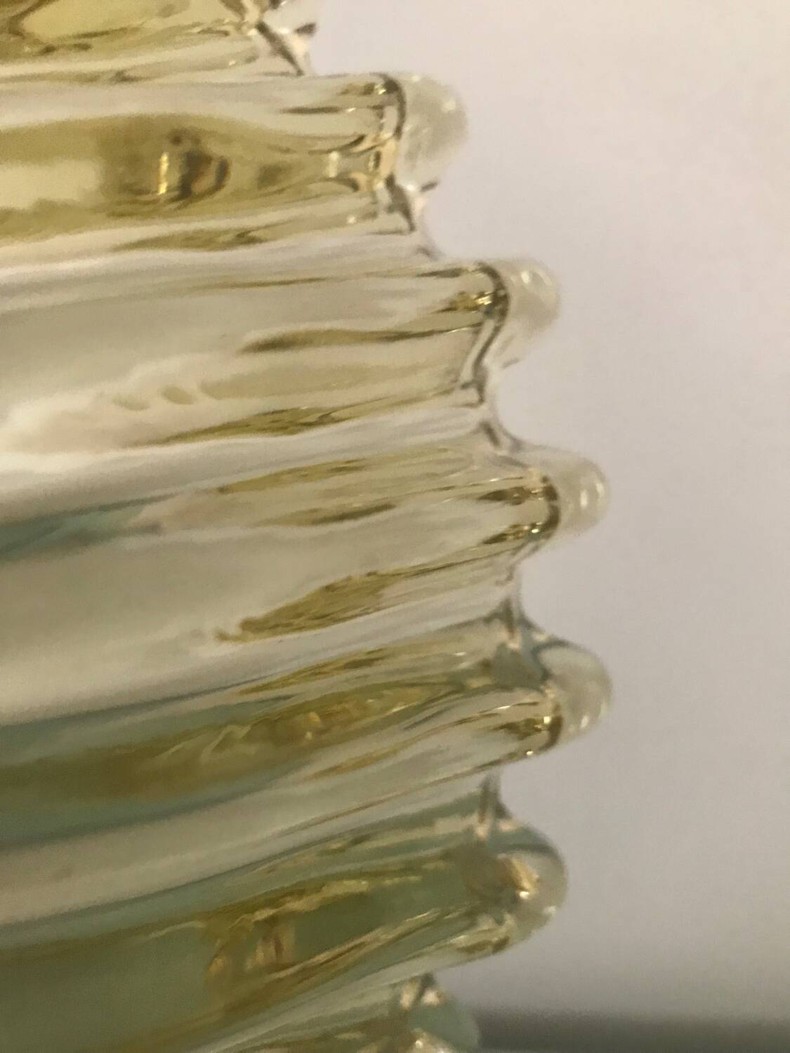 Antique yellow glass salad bowl