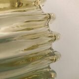 Saladier ancien en verre jaune