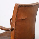 Vintage leather armchair of Danish design