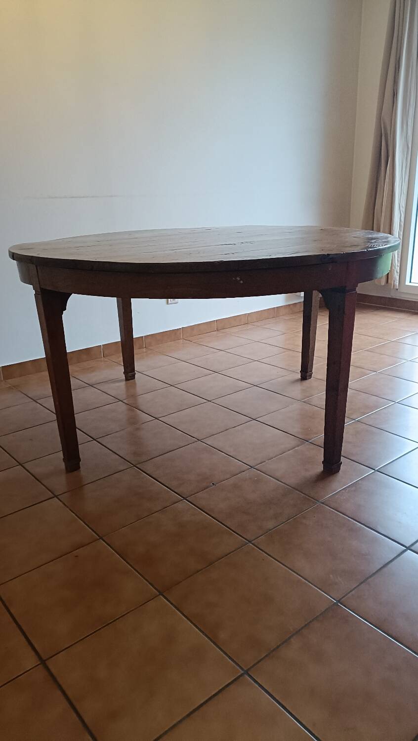 Table de salle à manger style Louis XVI en chêne , 19ème siècle