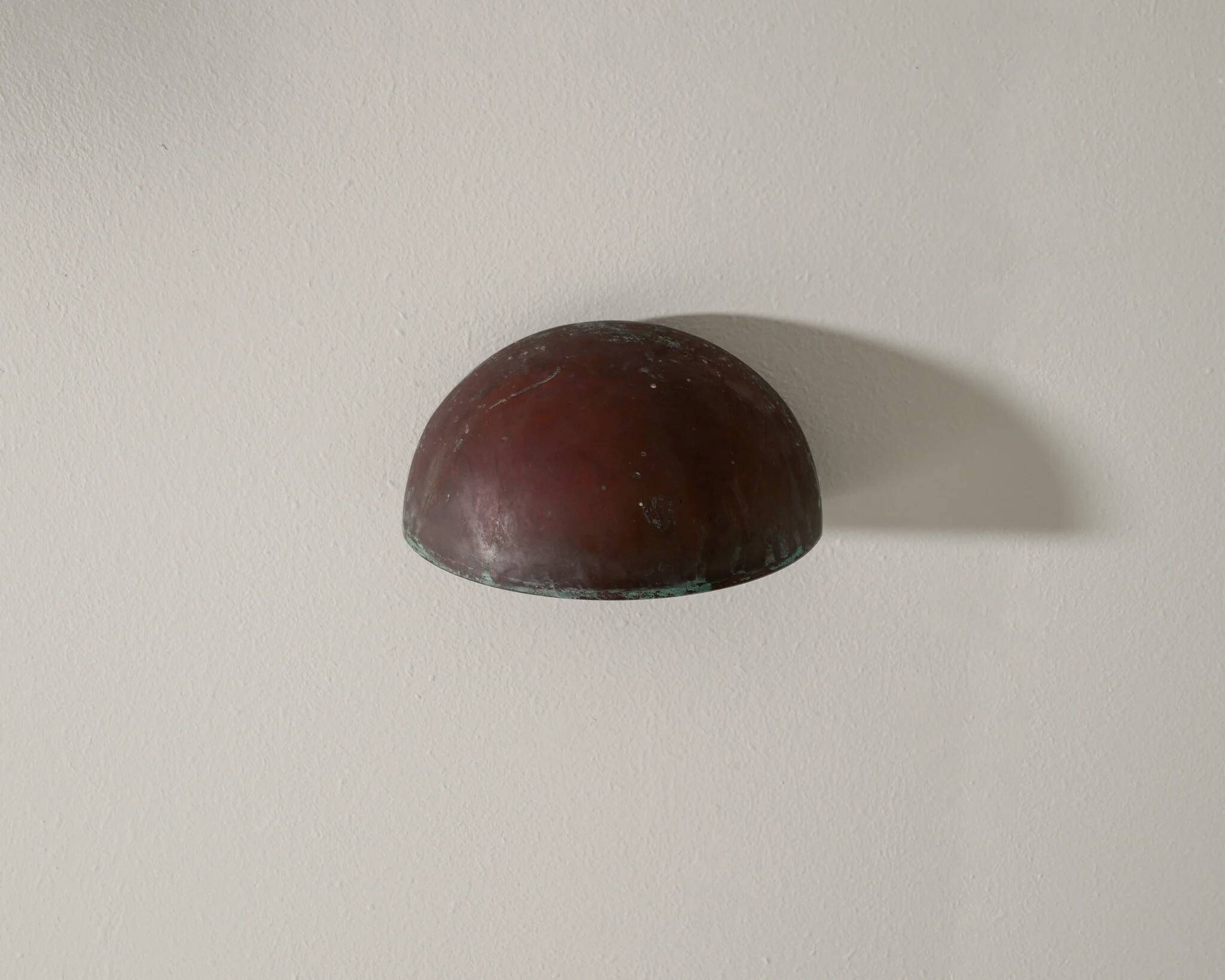 Pair of Round Vintage Danish Copper Wall Sconces Lamps, 1960s