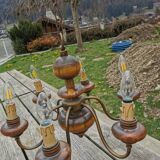 Lustre bois et laiton