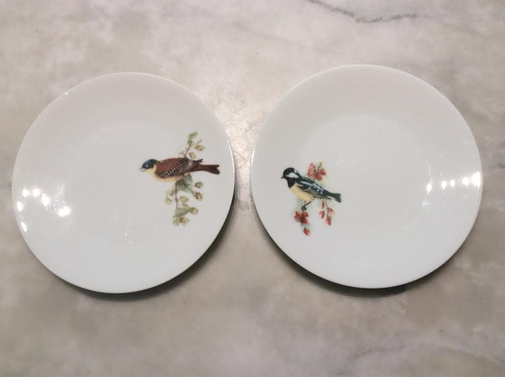 5 bird decoration dessert plates