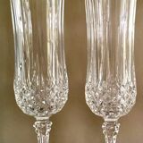 Set of 6 crystalline champagne flutes cut