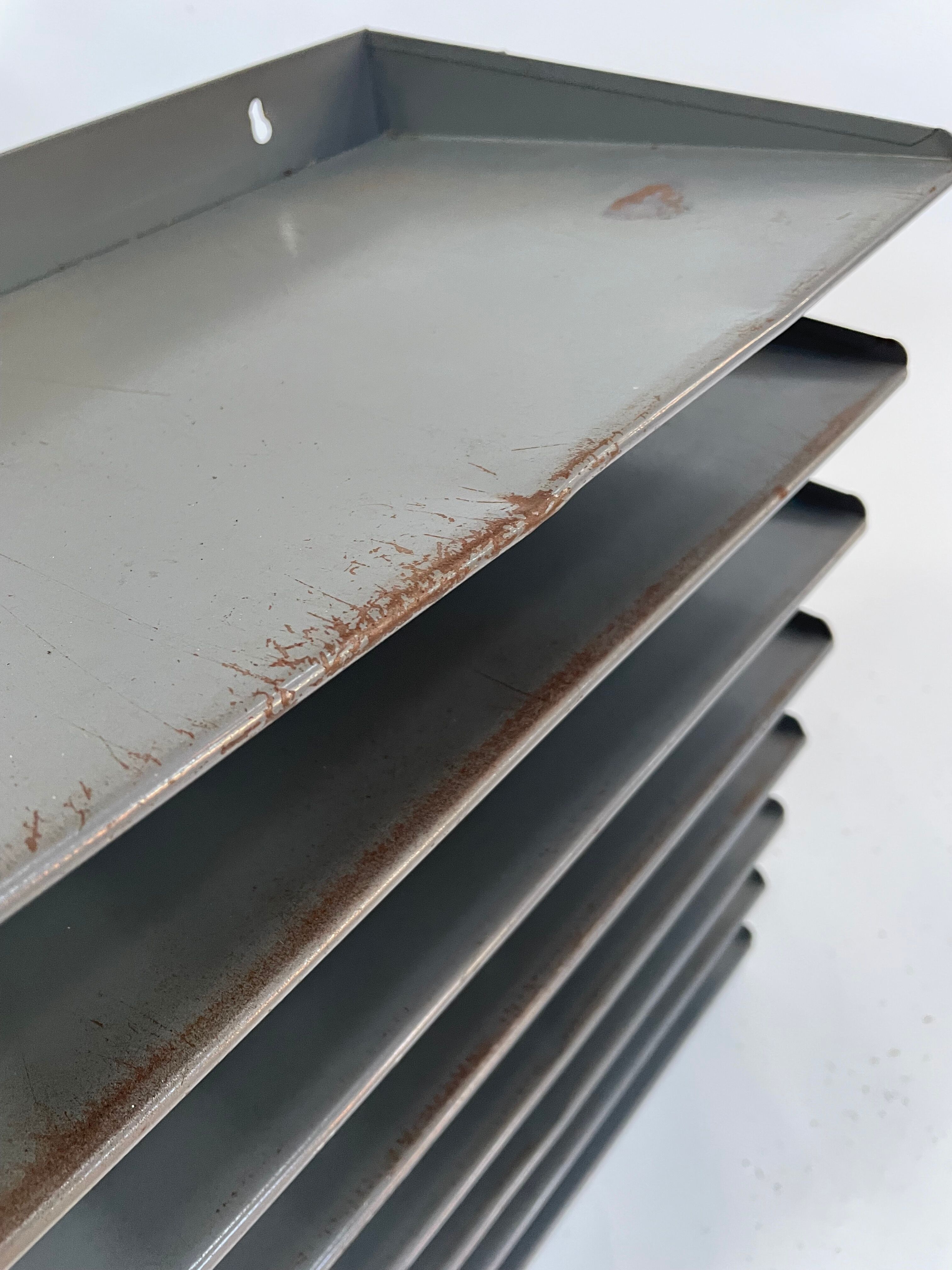 Vintage sorting bin, mailbox industrial 8 compartments 60s design