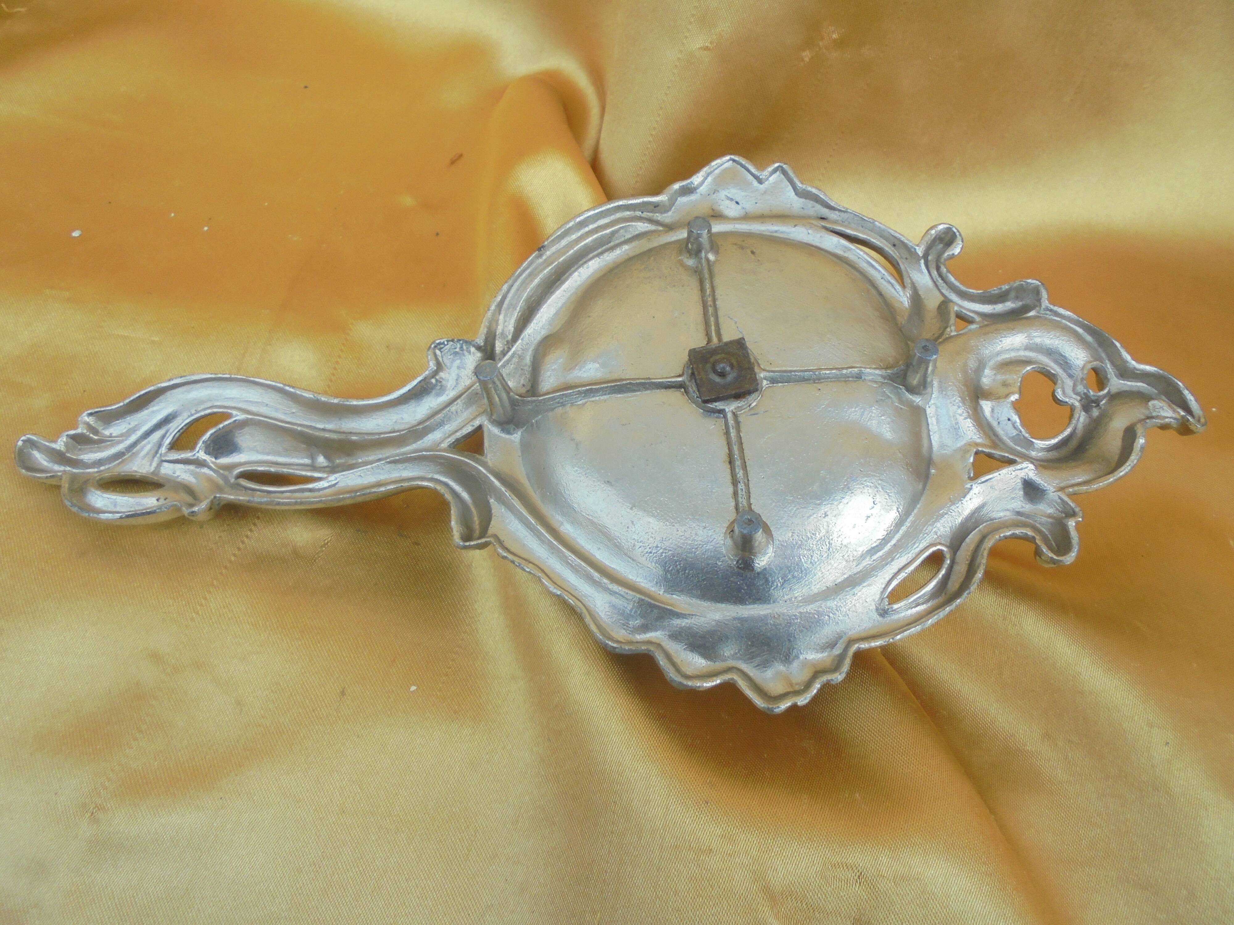 Bronze hand candle holder silver Louis XV style